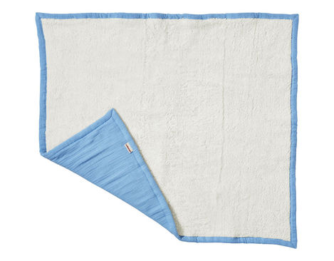 Bio Wendedecke für Babys aus Bio-Baumwolle warme Plüsch-Seite in Lichtblau