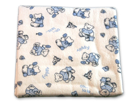 Moltontücher im Zweierpack aus Bio Baumwolle 40x40 cm mit Teddy-Bären-Muster Blau