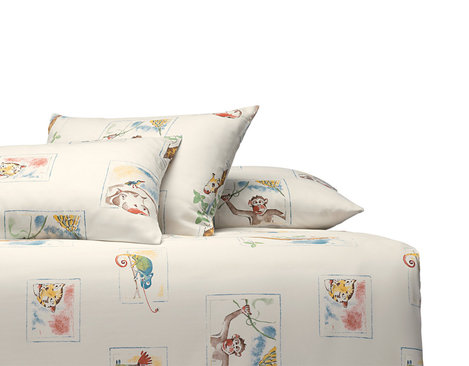 Bettäwsche Kollektion aus Bio Satin mit Dschungel Muster für Kinder