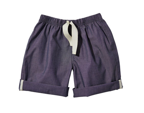 Kinder Shorts Chambray aus Bio Baumwolle gelegt in Jeansblau