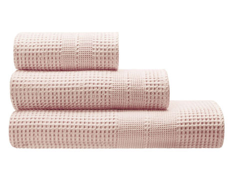 Bio Handtücher Waffelpikee aus Bio-Baumwolle von Cotonea in Rouge Rosa verschieden Größen