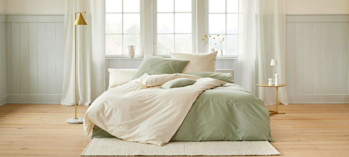 Einfarbige Bettwäsche aus Bio-Baumwolle von Cotonea